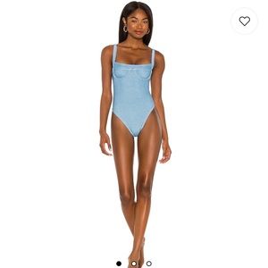 Lovers and Friends Kyra One Piece in Blue Washed Denim